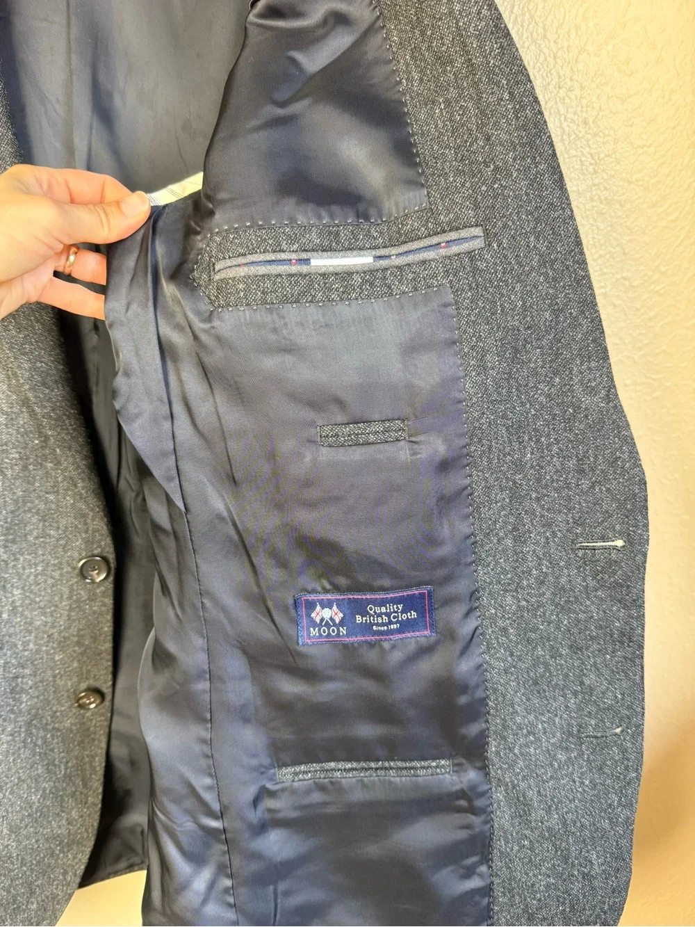 J. Crew Crosby Moon Gray Donegal Tweed Two Button Sport Coat 40L